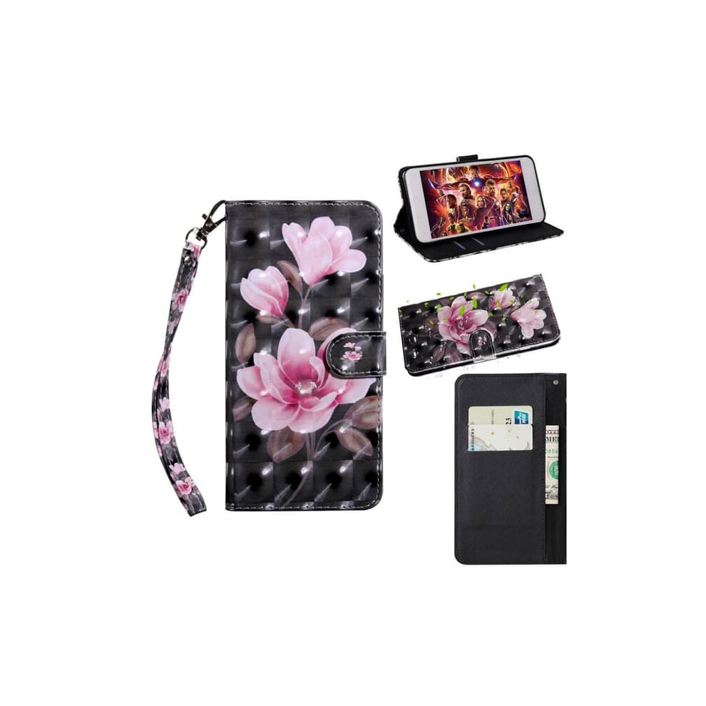 Huawei P30 Lite Leather Case With Floral Pattern Pink 962125211320