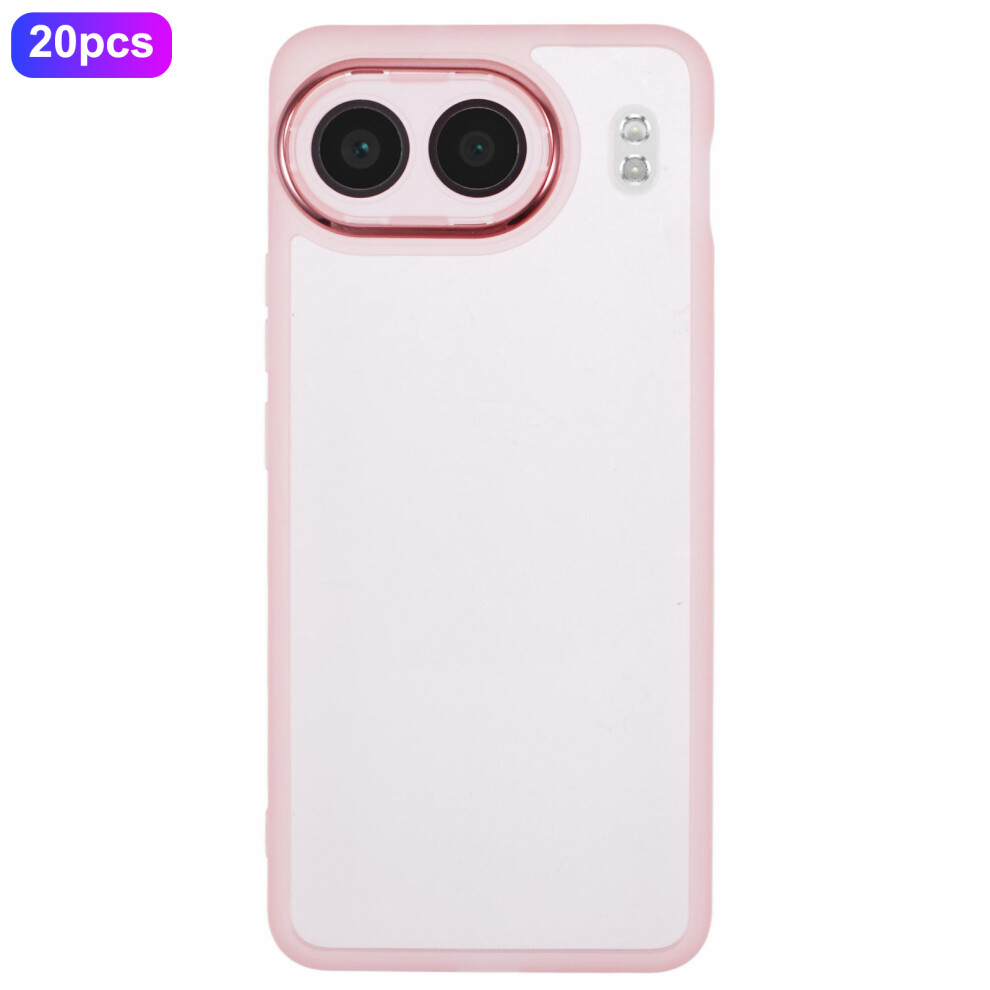 (Transparent ) Bulk Purchasing 20Pcs For Oneplus Nord 4 Case Electroplated Camera Frame Tpu Phone Cover Precise Cutouts Pink 6914295706636
