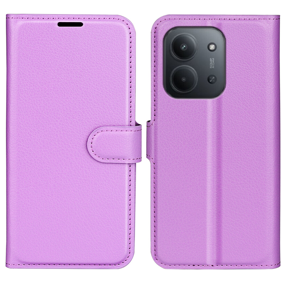 (Purple) For Xiaomi Redmi 15C 5G (Eu) (173Mm) / 15C 4G (Eu) (173Mm) Case Litchi Texture Shockproof Leather Wallet Phone Cover Purple 6914292419324