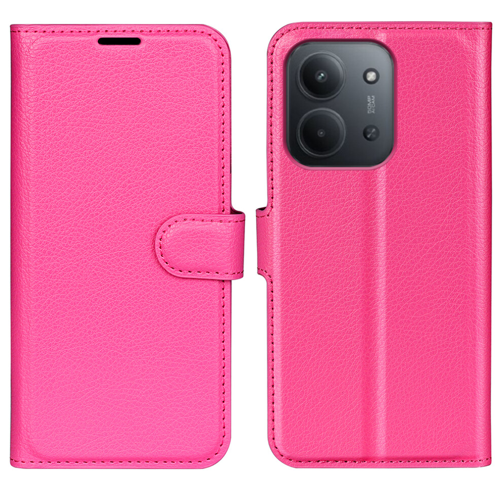 (Rose ) For Xiaomi Mi 15C 5G (Eu) (173Mm) / 15C 4G (Eu) (173Mm) Case Litchi Texture Shockproof Leather Wallet Phone Cover Red 6914294371170