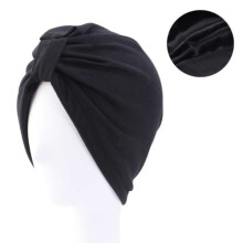Satin Sleep Cap Turban Black One Size
