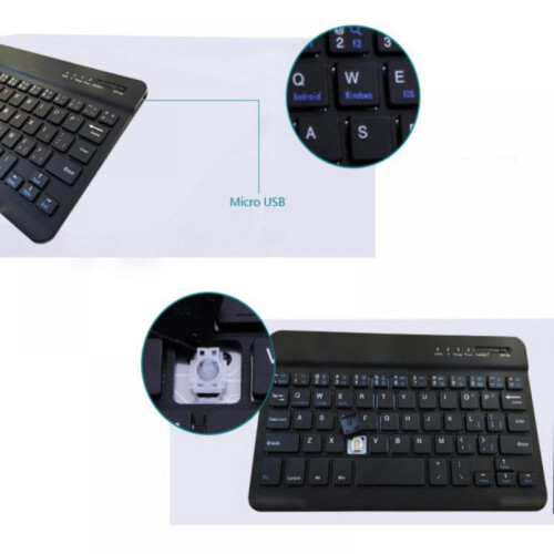 Ultra-Slim Bluetooth Keyboard Rechargeable Mini Wireless 2