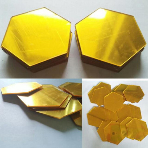 Hexagon Mirror Wall Sticker Gold 12 pcs 2
