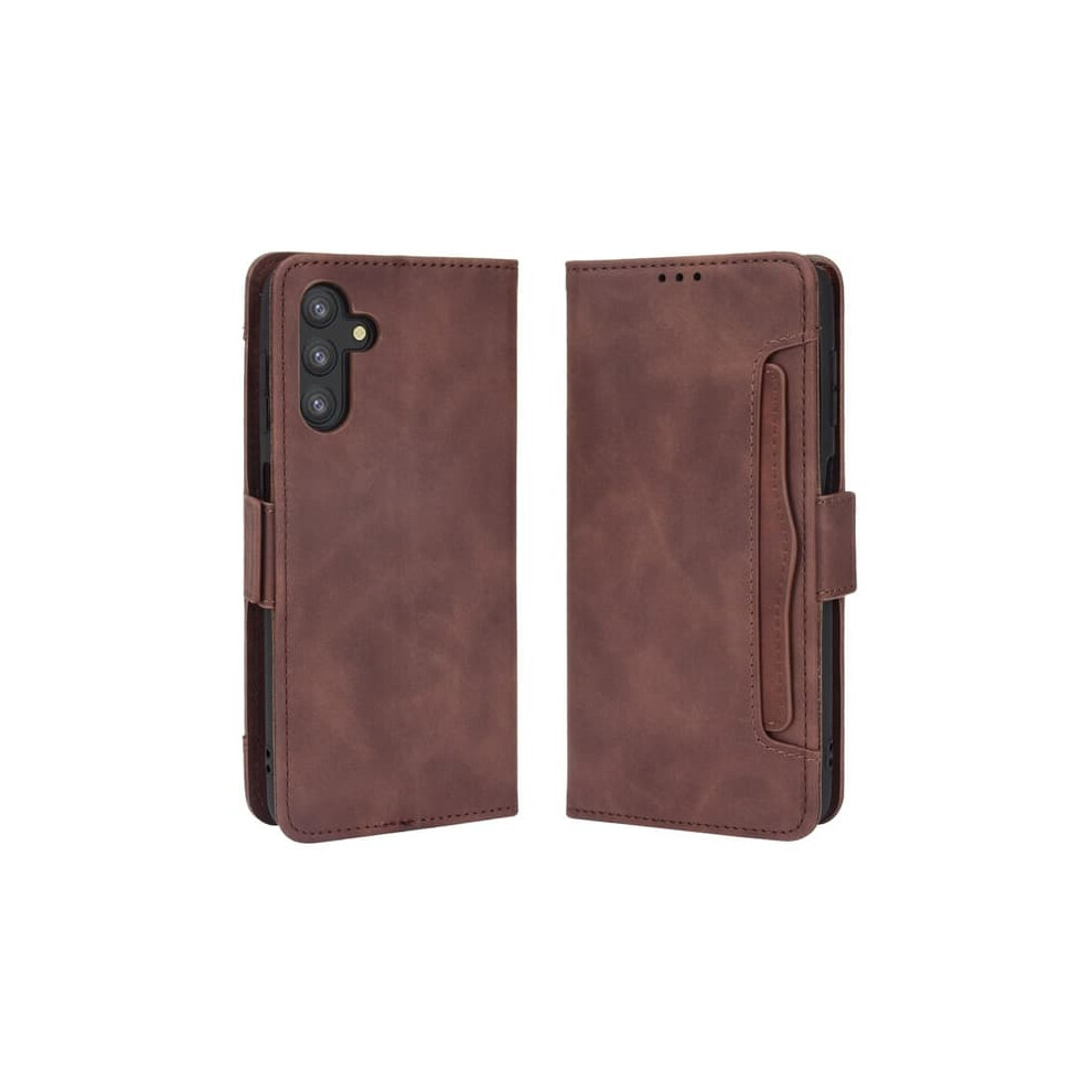 Skalo Samsung A13 5G Wallet Case 6-Compartment Brown 962125194524