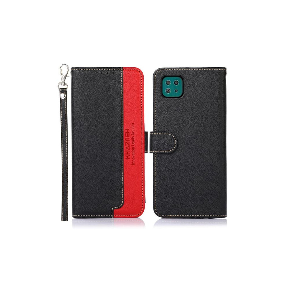 Khazneh Wallet Case For Samsung Galaxy A22 5G - Red/Black 962125195514