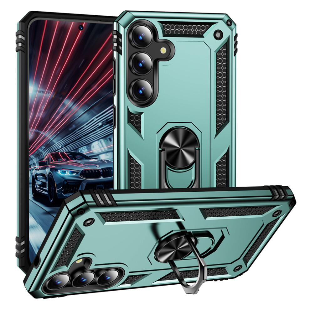(Blackish ) For Samsung Galaxy S25 Fe Case Pc + Tpu Phone Cover With Kickstand Green 6914292077777