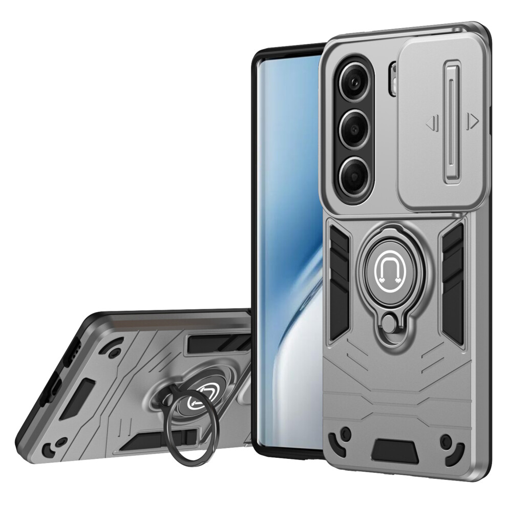 (Grey) For Tecno Camon 40 Pro 4G Case Slide Camshield Kickstand Pc + Tpu Phone Cover Grey 6914295255141