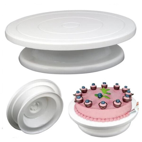 Rotating Cake Plate White Baking Turntable