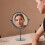 Miroir de maquillage rotatif noir avec support réglable 6