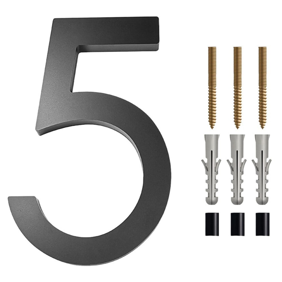 6 Inch Modern Floating House Numbers Black 940684967216