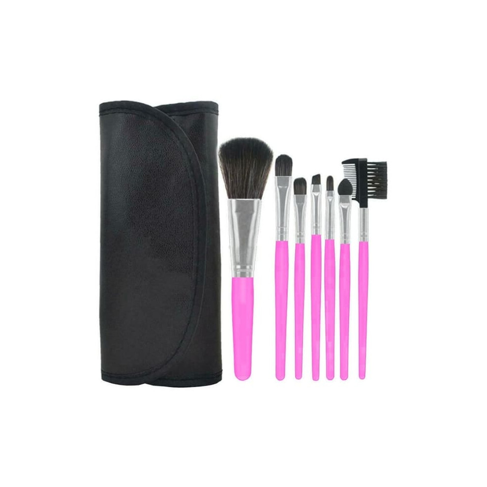 Gentle Makeup Brushes Set Pink 7-Piece