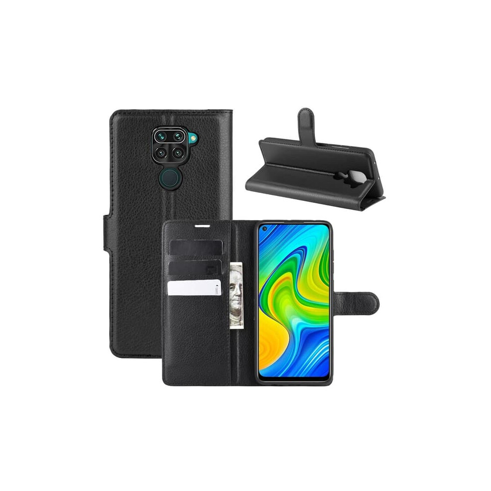 Xiaomi Redmi Note 9 Litchi Texture Wallet Case Black 962125195774