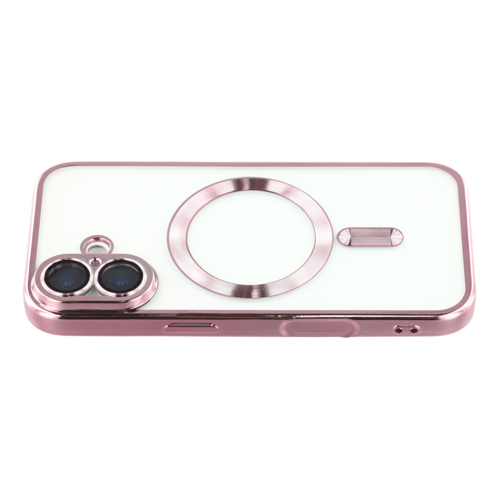 (Pink) For Iphone 17 Case Compatible With Magsafe Electroplated Tpu Phone Cover With Lens Film Pink 6914295103480
