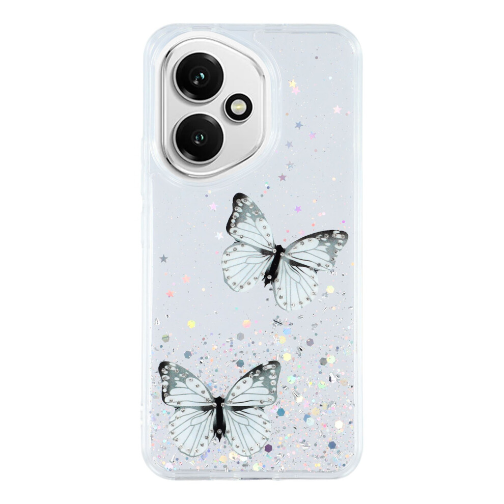 (White) For Honor 400 5G (Global) Case Epoxy Pvc Butterfly Tpu Aesthetics Phone Cover White 6914291244712