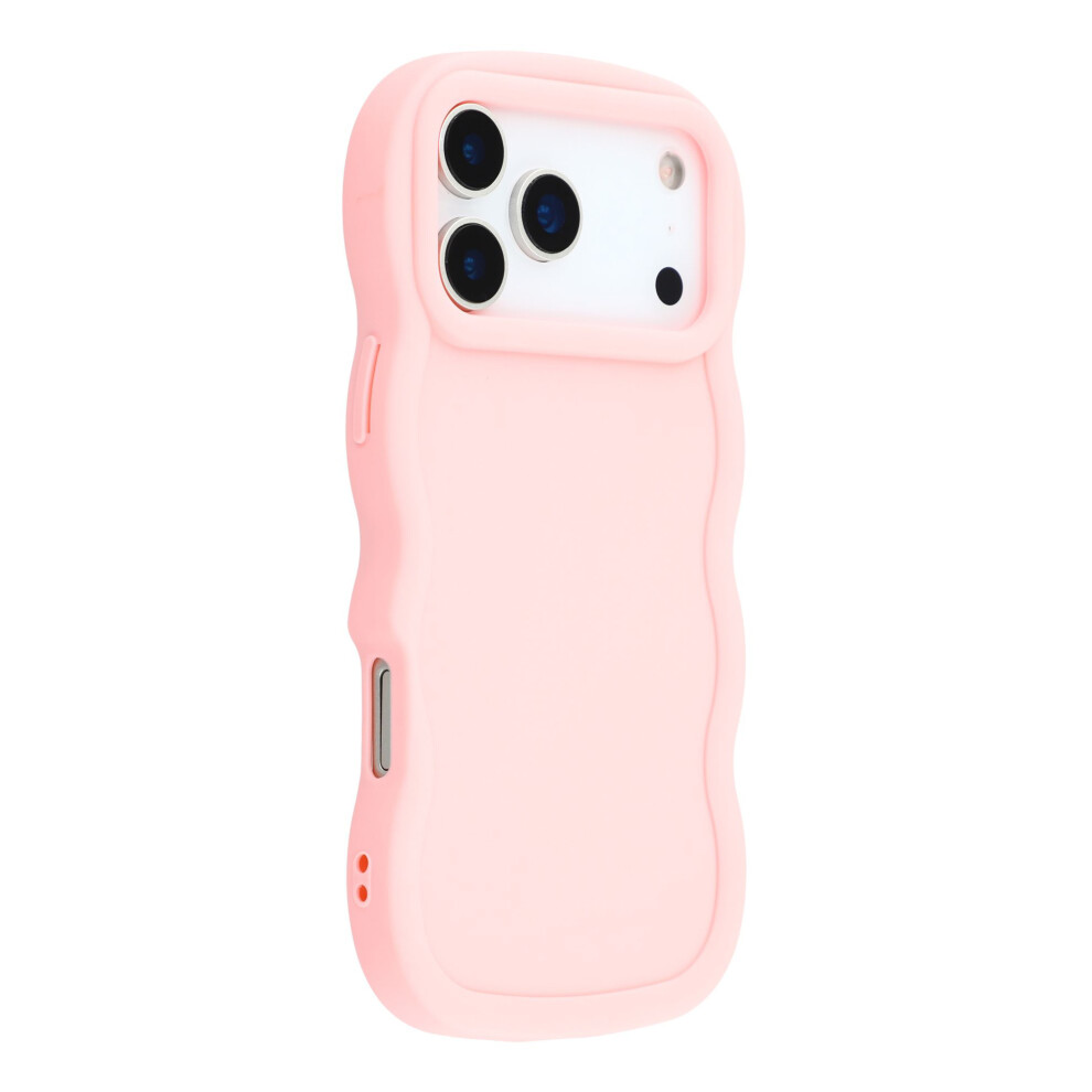 (Pink) For Iphone 17 Pro Case Tpu Protective Phone Cover Unique Curly Wave Frame Pink 6914293484994