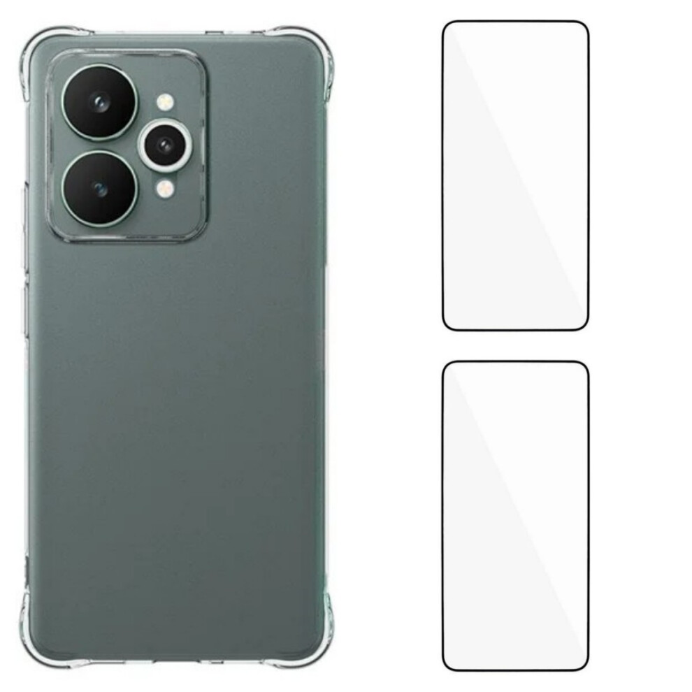 (Transparent) Wanlonfeng For Realme 15 5G Tpu Case Wl2 Series 2.0Mm Phone Cover With 2Pcs Tempered Glass Films 6914291863609