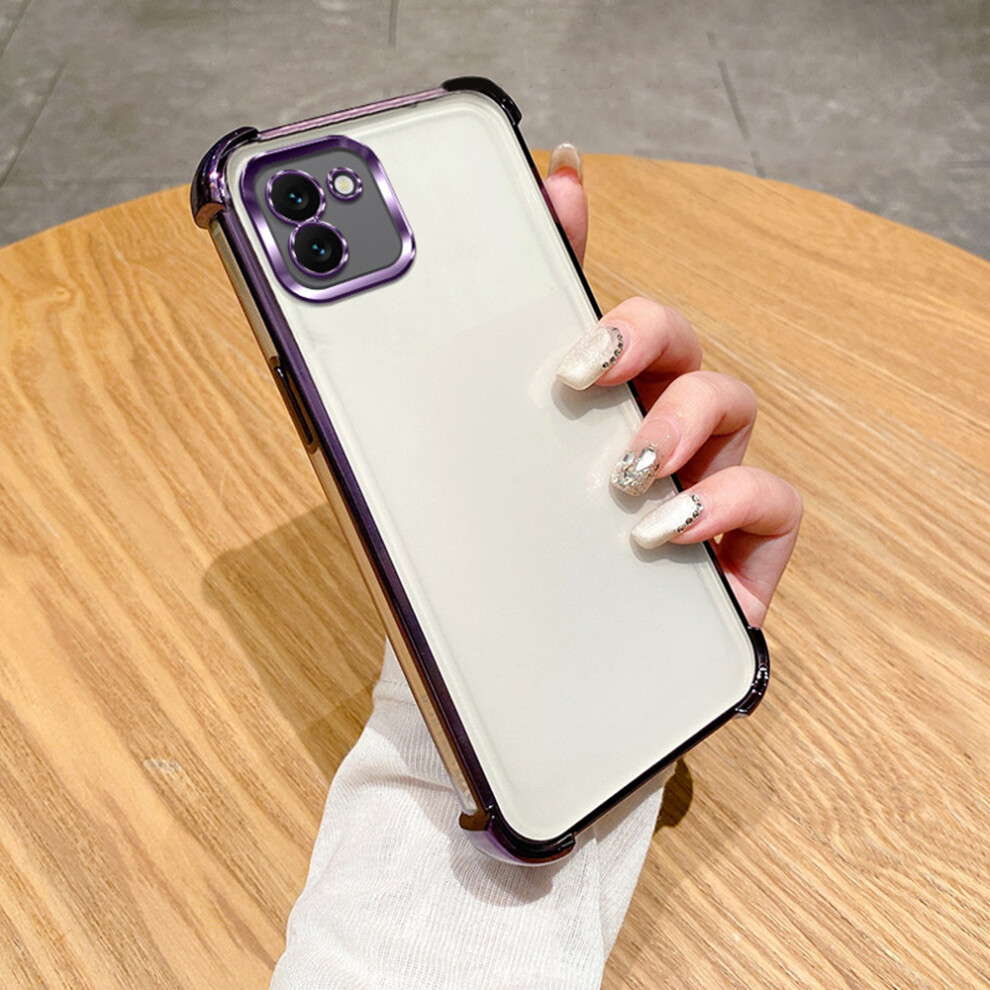 (Purple) For Samsung Galaxy A05 4G Case Reinforced Corners Tpu Clear Back Cover Purple 6914290457564