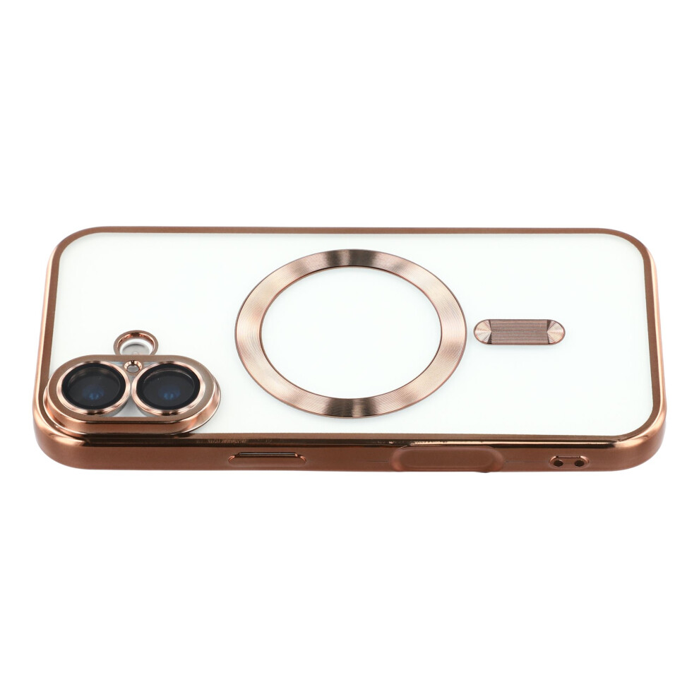 (Orange) For Iphone 17 Case Compatible With Magsafe Electroplated Tpu Phone Cover With Lens Film Orange 6914296543506