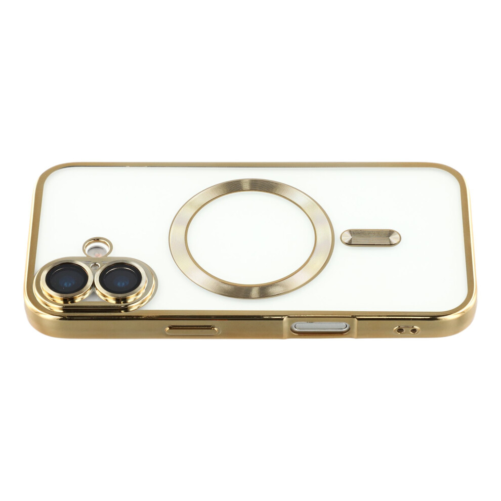 (Gold) For Iphone 17 Case Compatible With Magsafe Electroplated Tpu Phone Cover With Lens Film Gold 6914297435770