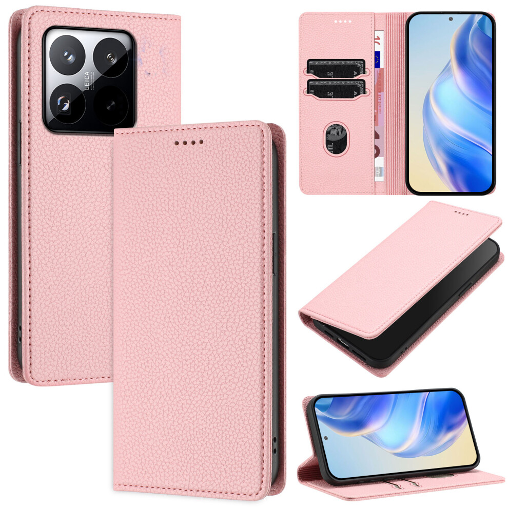 (Pink) For Xiaomi 15T Wallet Case Rfid Blocking Litchi Texture Leather Mobile Cover Pink 6914296892260