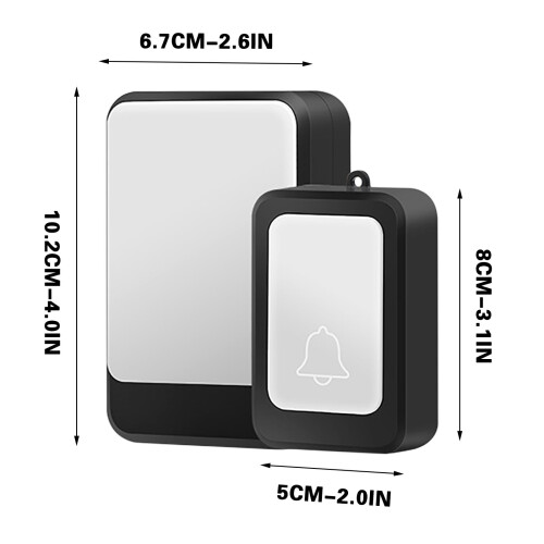 Wireless Doorbell with Flash and Emergency Button 2