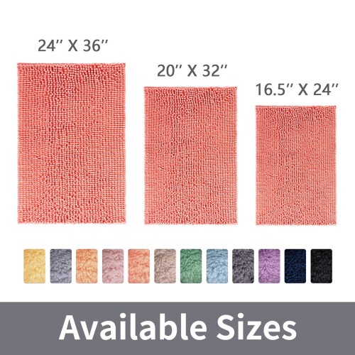 Chenille bathroom rug mat 32x20 inches red 1
