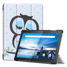 Trippelvikbart fodral kompatibelt med Lenovo Tab M10TB-X505F / TB-X605F - Sleeping Owl Blue
