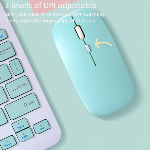 Mouse wireless Bluetooth ricaricabile compatibile con iPad, Samsung, Huawei MiPad, Android, Windows - USB 2.4G 2