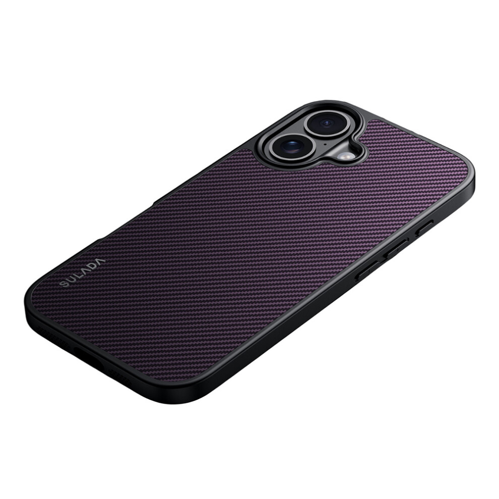 (Purple) Sulada For Iphone 17 Case Compatible With Magsafe Metal Lens Frame Pu+Tpu Phone Cover Purple 6914293139443