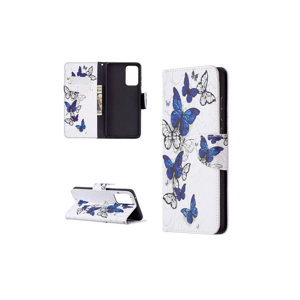 Wallet Case For Samsung Galaxy A23 Blue White Butterflies Blue,White 962125198379