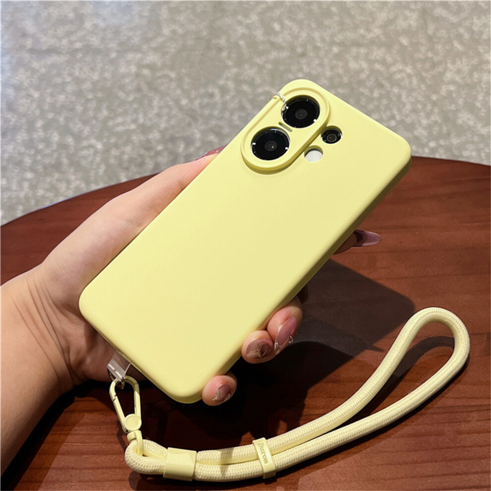 (Light ) For Vivo S30 5G Case Precise Cutouts Liquid Silicone + Pc Phone Cover With Wrist Strap Yellow 6914293018212