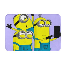 Dywan flanelowy Minionki z personalizacją do wnętrz, do domu, sypialni, łazienki, kuchni, dywan dekoracyjny, absorpcja wody, biały, 16 x 24 cale
