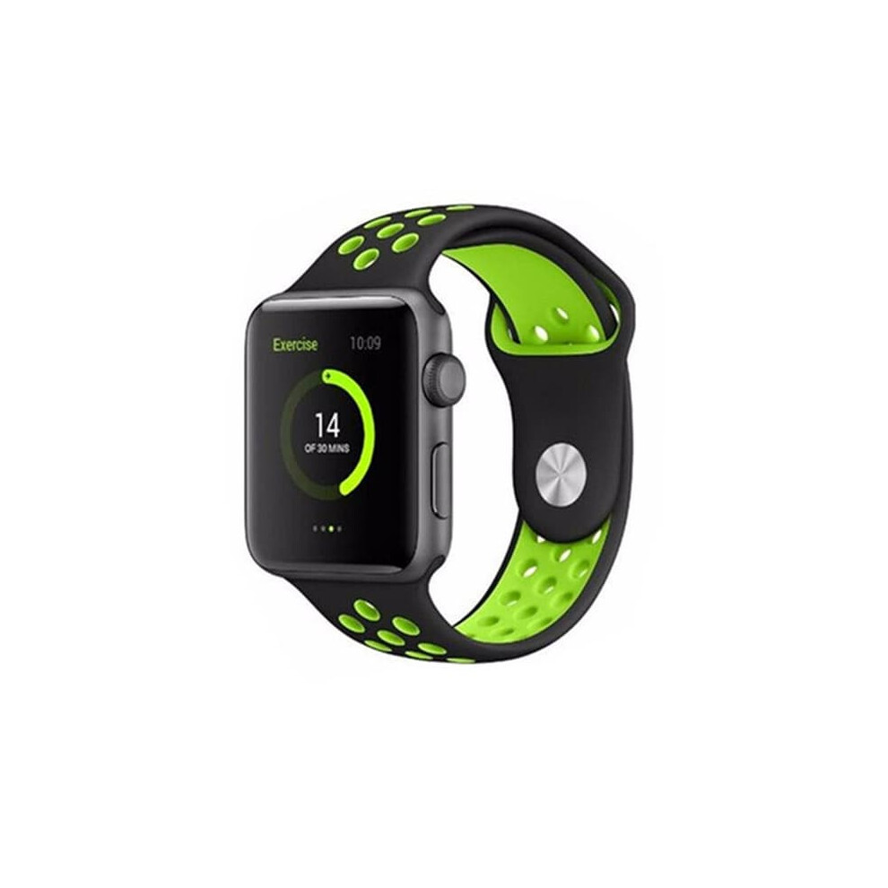 Silicone Apple Watch Band 42Mm 44Mm Black/Green 962125205497