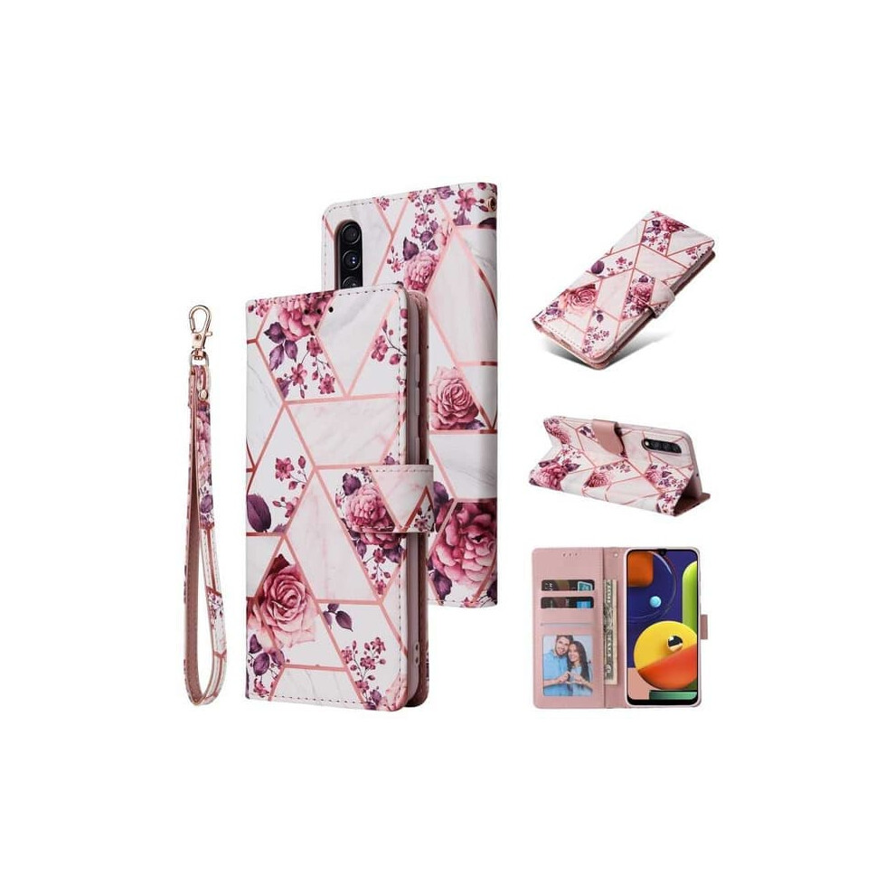 Samsung A50 Wallet Case Sparkle 4-Compartment Pink 962125208269