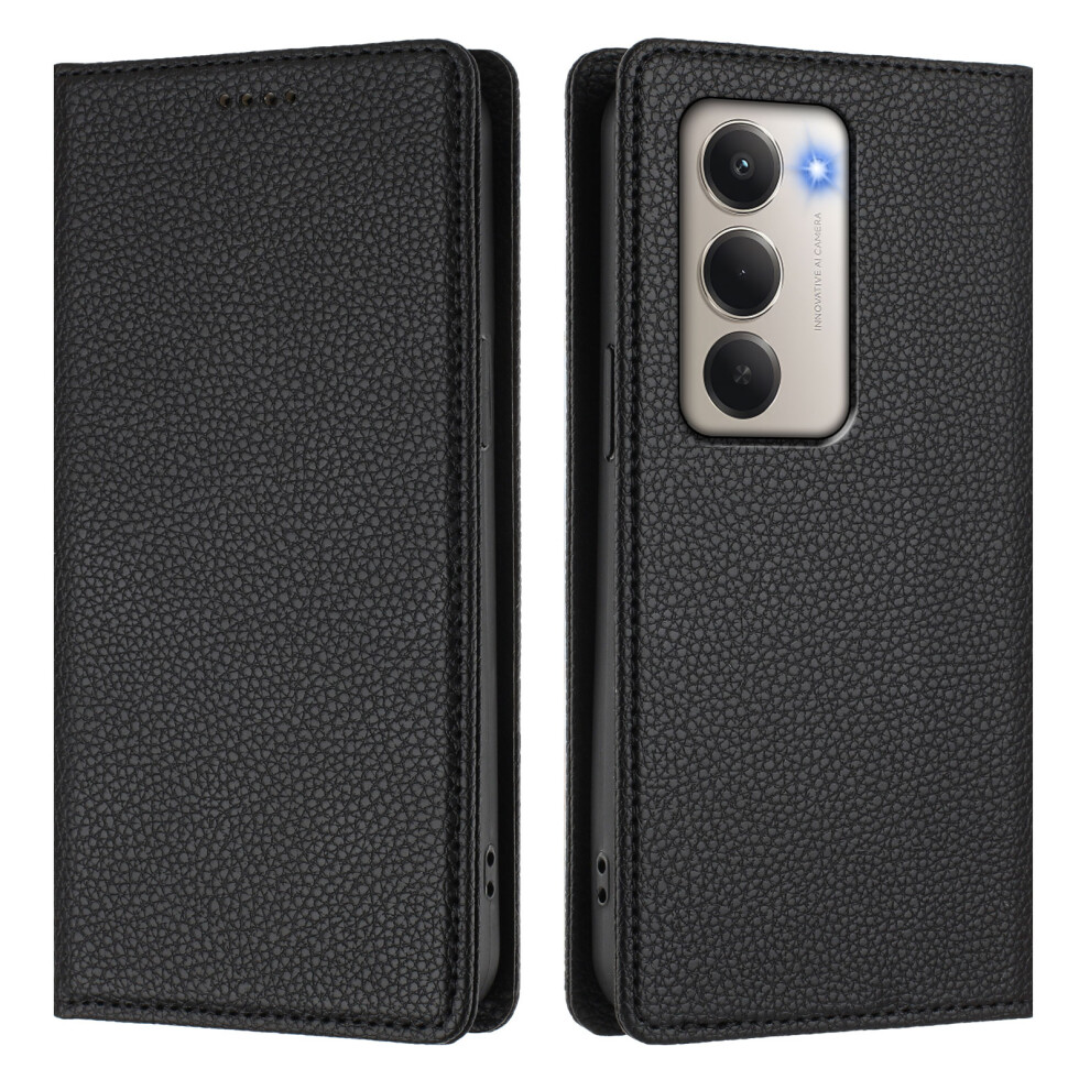 (Black) For Xiaomi Redmi 15 5G (Global) (169Mm) Wallet Case Rfid Blocking Litchi Texture Leather Mobile Cover Black 6914299745563