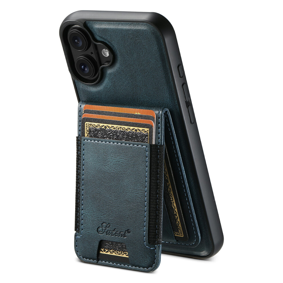 (Blue) Suteni For Iphone 17 Case Compatible With Magsafe Card Holder Kickstand Phone Cover Blue 6914298028292