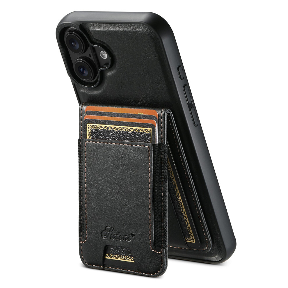 (Black) Suteni For Iphone 17 Case Compatible With Magsafe Card Holder Kickstand Phone Cover Black 6914292799938