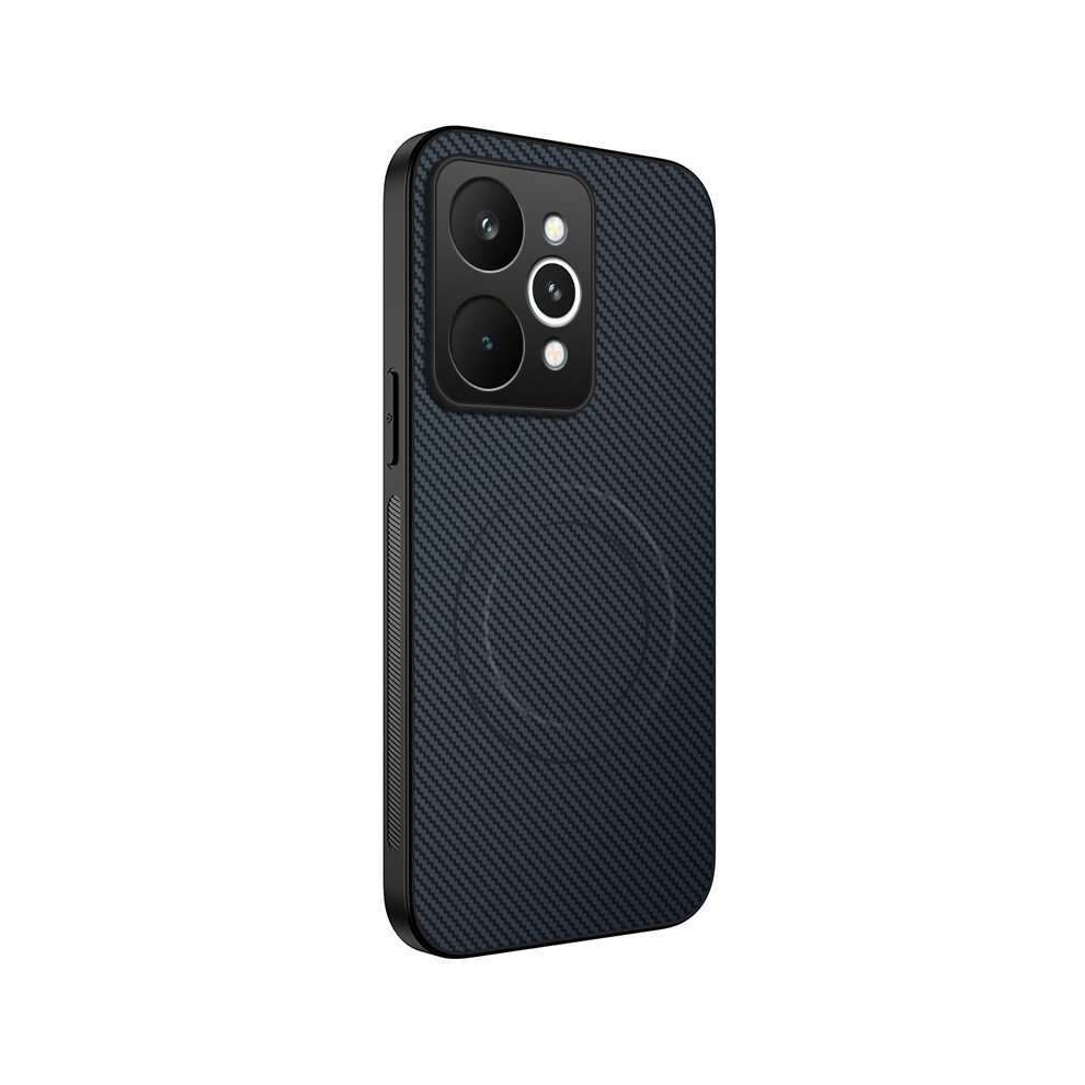 (Sapphire) Wanlonfeng For Realme 15 5G Case Magnetic Case Tq Series Carbon Fiber Texture Pc Tpu Phone Cover Blue 6914291719197