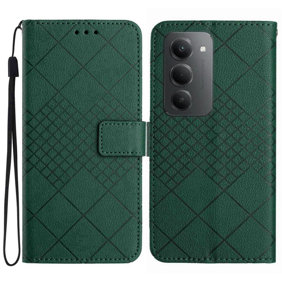 (Green) For Xiaomi Redmi 15 5G (Global) (169Mm) Case Wallet Imprint Pu Leather Flip Folio Phone Cover Green 6914299554868