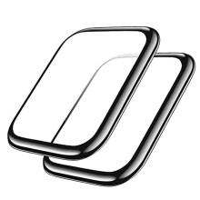 Ag luí leis an Apple Watch le Apple Watch Series4/5/6/SE 40/44mm Cosantóir Scáileáin Fráma Dubh (Pacáiste 2) Trédhearcach 40mm