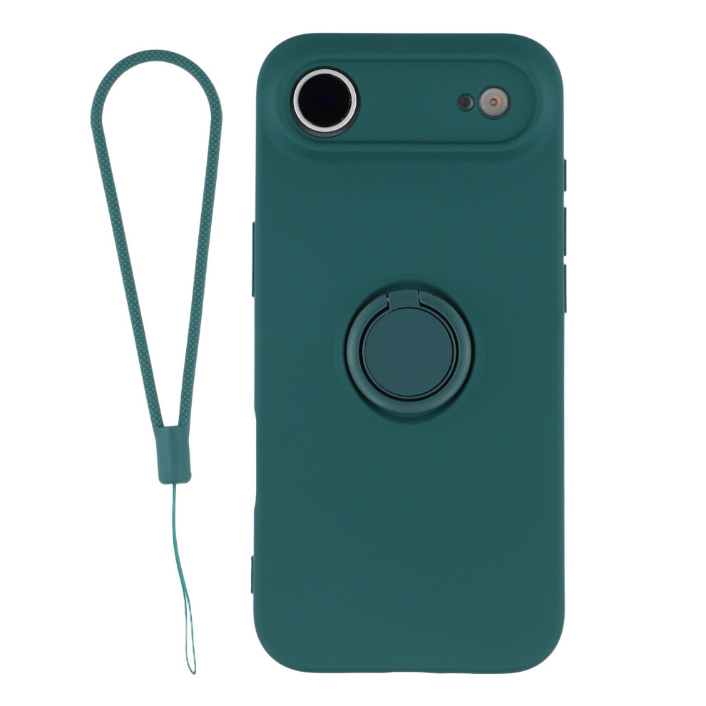 (Blackish ) For Iphone Air Silicone Case With Strap Ring Kickstand Phone Cover Green 6914298505304