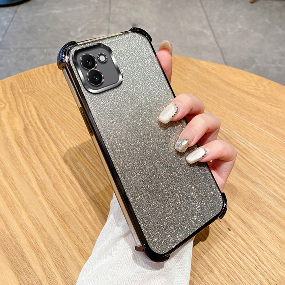 (Black) For Samsung Galaxy A06 4G Case Glitter Tpu Phone Cover With Reinforced Corners Black 6914293494849