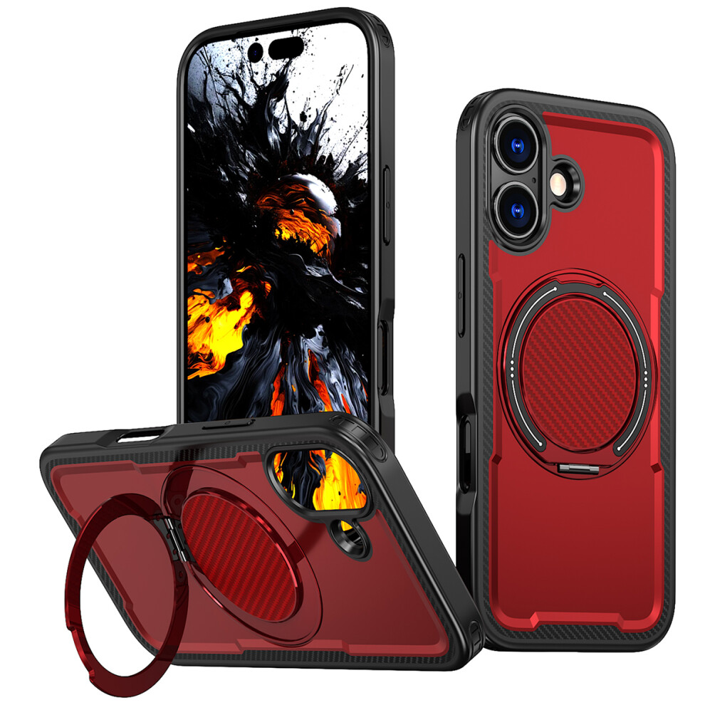 (Red) For Iphone 17 Case Compatible With Magsafe Tpu + Pc Kickstand Phone Cover Red 6914299769309