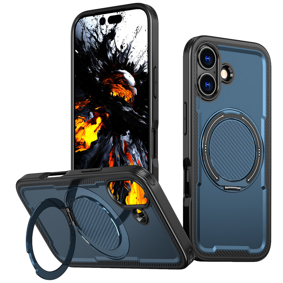 (Blue) For Iphone 17 Case Compatible With Magsafe Tpu + Pc Kickstand Phone Cover Blue 6914296291384