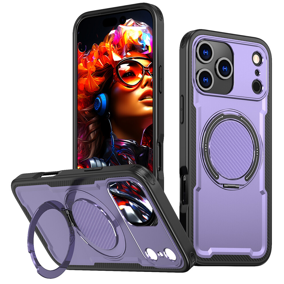 (Purple) For Iphone 17 Pro Case Compatible With Magsafe Tpu + Pc Kickstand Phone Cover Purple 6914298413074