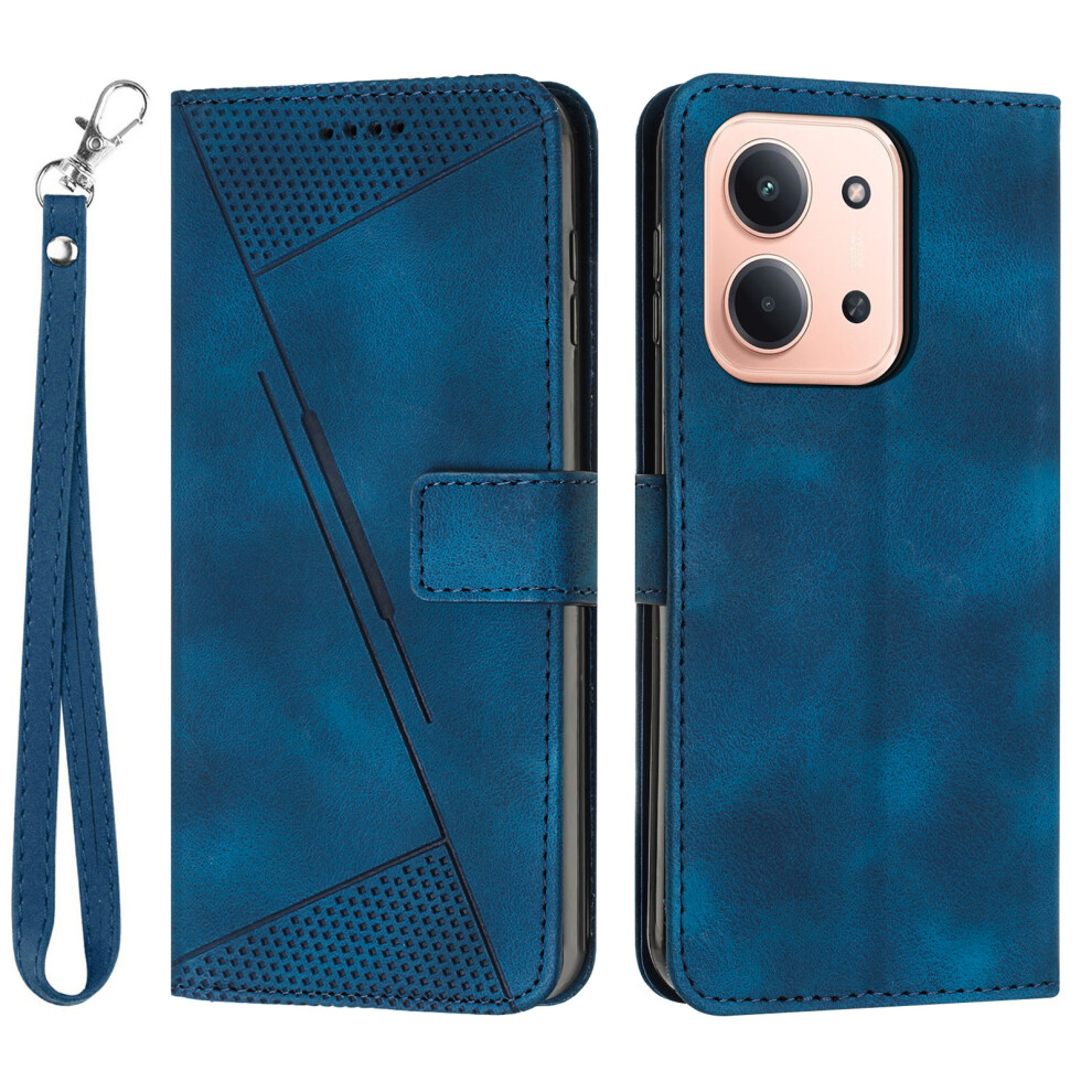 (Blue) For Xiaomi Redmi 15C 4G (Eu) (173Mm) / 15C 5G (Eu) (173Mm) / Poco C85 4G (173Mm) Case Handbag Imprinted Triangle Leather Phone Cov Blue 6914297724973