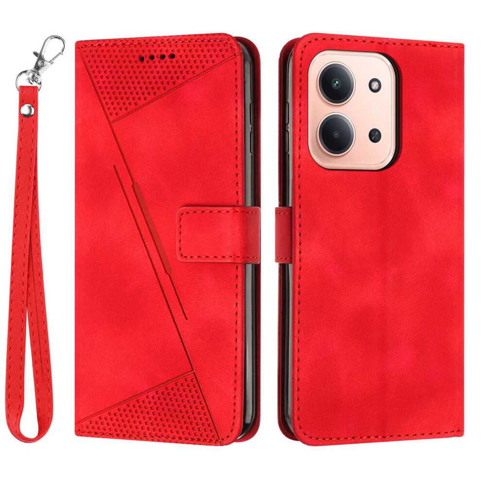 (Red) For Xiaomi Mi 15C 4G (Eu) (173Mm) / 15C 5G (Eu) (173Mm) / Poco C85 4G (173Mm) Case Handbag Imprinted Triangle Leather Phone Cov Red 6914291604196