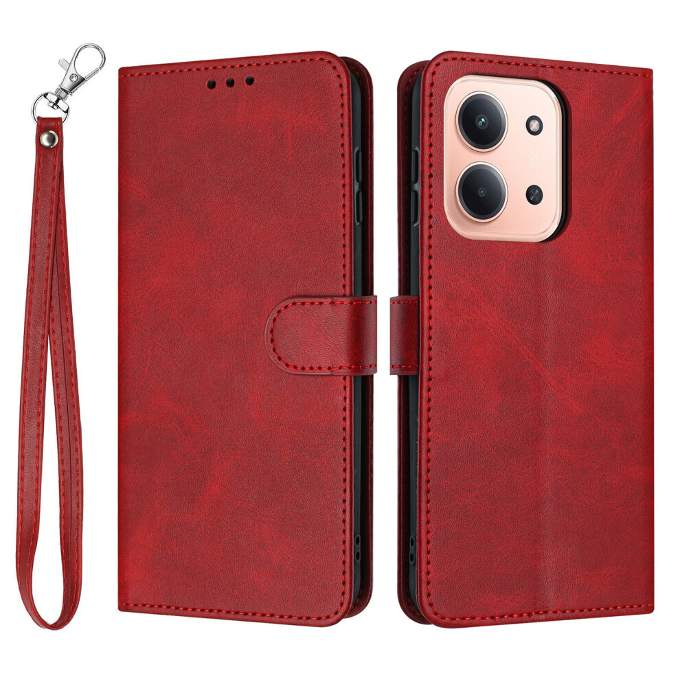 (Red) For Xiaomi Mi 15C 4G (Global) (171Mm) / Poco C85 4G (171Mm) Case Flip Stand Calf Texture Pu Leather Wallet Phone Cover With Str Red 6914291459963