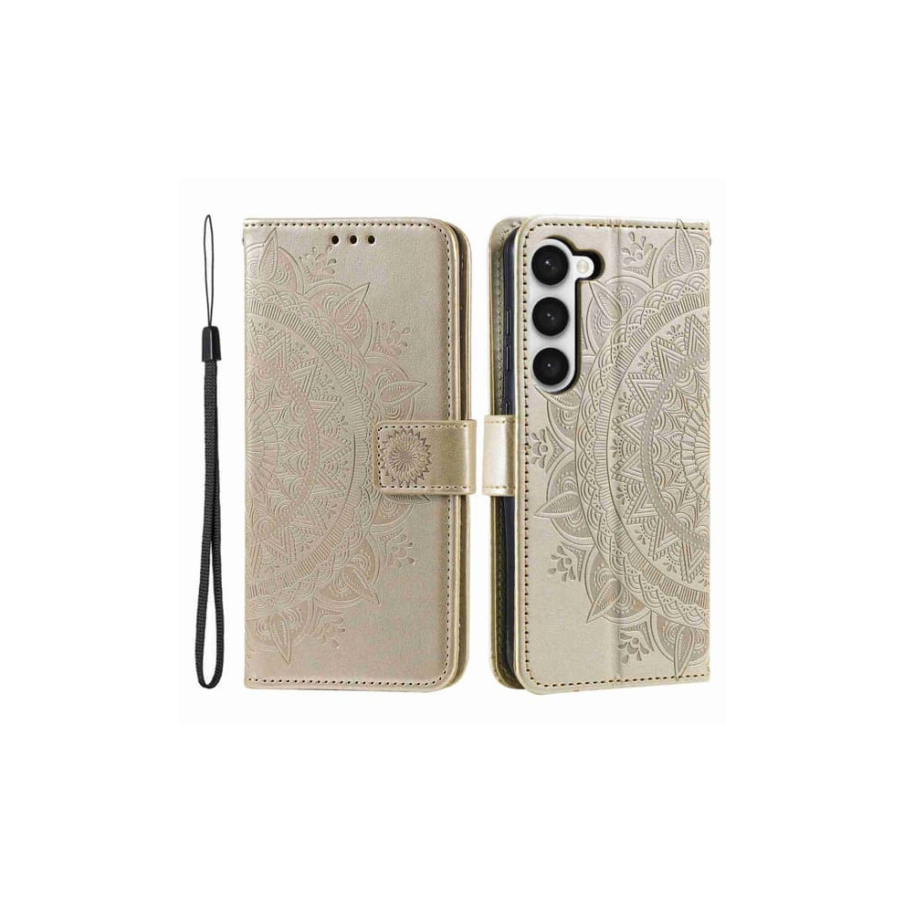 Skalo Samsung S23 Mandala Wallet Case Gold 962125190953