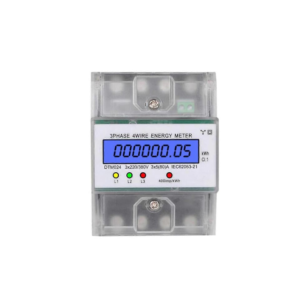 Energy Meter 3-Phase 4-Wire 220/380V 5-80A Din Rail 962125212044